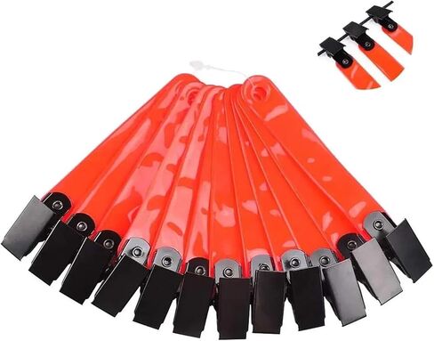 48pcs Reflective Trail Markers with Clips for Hunting Night Day Orange | Hi-vis orange, reflective clips for marking routes & blood trails. Durable plastic, 10cm. in Saudi Arabia