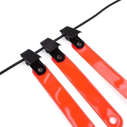 48pcs Reflective Trail Markers with Clips for Hunting Night Day Orange | Hi-vis orange, reflective clips for marking routes & blood trails. Durable plastic, 10cm. in Saudi Arabia