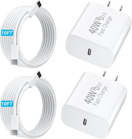 10 FT USB C Cable Phone Charger for iPhone 17 16 15,Extra Long 10Foot USB C to Type C Charger Cable 40W USBC iPhone Charger Fast Charging for iPhone 17 Air/17 16 15 Pro/Plus/Pro Max,iPad Pro in Saudi Arabia