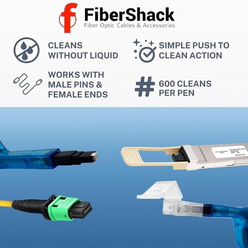 Fibershack - MPO Fiber Optic Cleaner - Commercial Grade Rotating MPO Fiber Cleaner for Ports, Ferrules, Cables & QSFP Transceivers in Data Center environments - 600 Cleans in Saudi Arabia