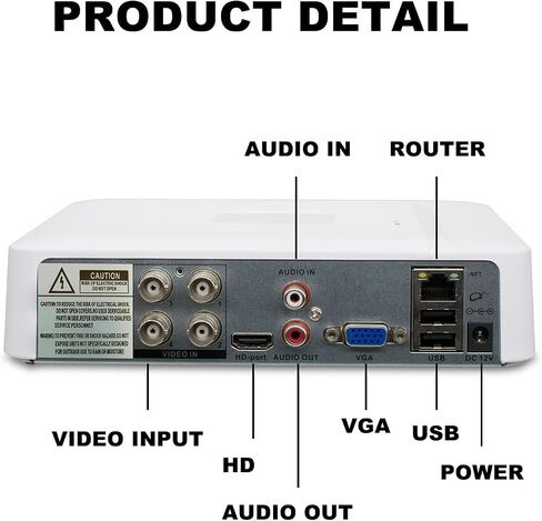 5MP Lite 4CH DVR Digital Video Recorder, RUSFEIDA 5M-N 6 in 1 AHD/TVI/CVI/XVI/CVBS/IP Analog Security Camera System, Face Detection, 24/7 Recording (NO HDD) in Kuwait