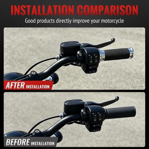 1''Handlebar Grips Fit for Harley Davidson Grips Cable Throttle Hand Grips | Non-Slip Rubber Motorcycle Handgrips Compatible Harley Touring Softail Dyna Sportster Street Glide Cruisers Choppers Chrome in Kuwait