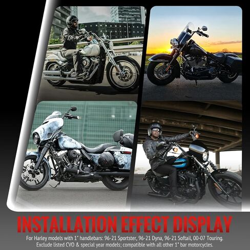 1''Handlebar Grips Fit for Harley Davidson Grips Cable Throttle Hand Grips | Non-Slip Rubber Motorcycle Handgrips Compatible Harley Touring Softail Dyna Sportster Street Glide Cruisers Choppers Chrome in Kuwait