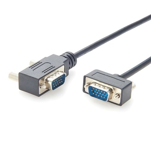 Right Angled HD15 VGA Cable Ultra Slim SVGA Male to Male Monitor Video Cable Full HD 1080P Resolution for Laptop, KVM Switch, Displays(Right, 2M/6.6FT) in Saudi Arabia