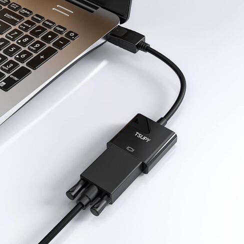 TSUPY DisplayPort to VGA, 1080P DP Adapter Gold-Plated Display Port Converter Male to Female VGA Cable Adapters to Connect Your Computer to a Large Screen, Projector,Monitor,HDTV and More in Saudi Arabia