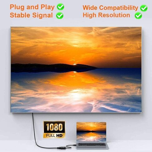 TSUPY DisplayPort to VGA, 1080P DP Adapter Gold-Plated Display Port Converter Male to Female VGA Cable Adapters to Connect Your Computer to a Large Screen, Projector,Monitor,HDTV and More in Saudi Arabia