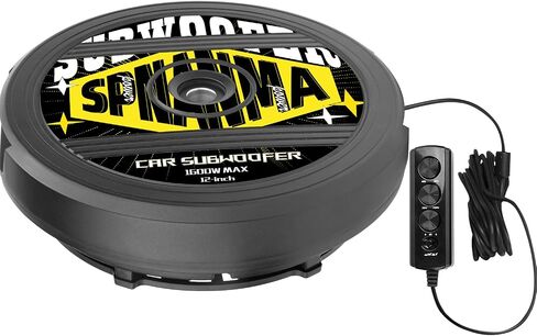 1600W 12" Spare Tire Subwoofer with Built-in Amp, Anti-Theft Hidden Design, 400W RMS Deep Bass Car Subwoofer, Easy Install Powered Subwoofer for Car Audio, Fits 15"/16"/17" Wheels in Saudi Arabia