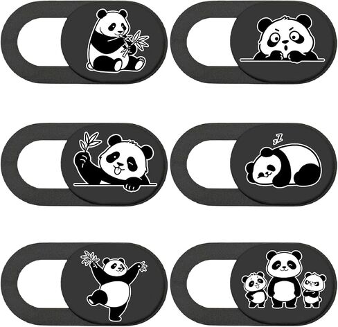 6Pcs 6 Styles Panda Camera Cover Webcam Cover Slide Cute Animal Design Privacy Guard Webcam Protector for Laptop Desktop Computer Tablet Phone Notebook Mini PC Accessories Home Office Use in Saudi Arabia