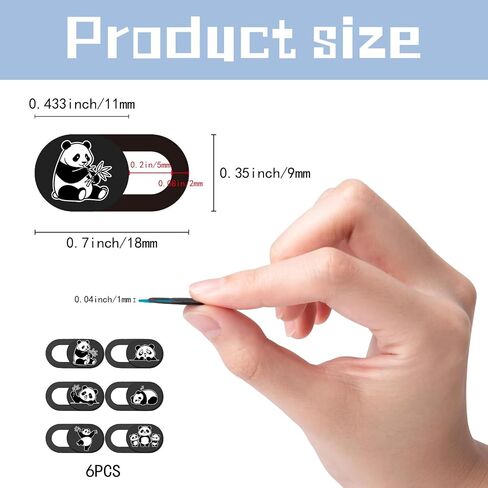 6Pcs 6 Styles Panda Camera Cover Webcam Cover Slide Cute Animal Design Privacy Guard Webcam Protector for Laptop Desktop Computer Tablet Phone Notebook Mini PC Accessories Home Office Use in Saudi Arabia