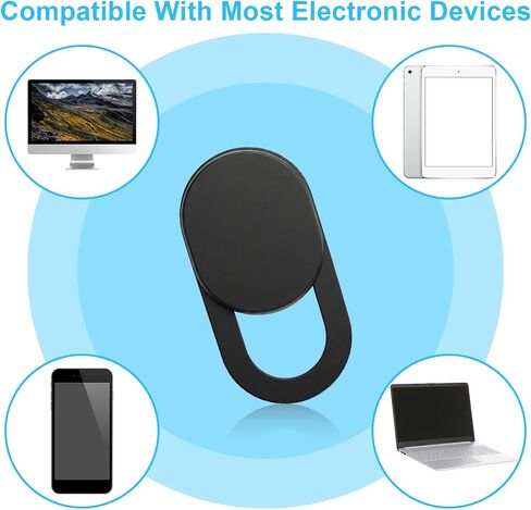 50 PCS Webcam Cover Slide Black Phone Camera Covers, 0.023 Inch Ultra-Thin Universal Laptop Camera Cover Slide Webcam Protects Your Privacy & Security for Laptop, Desktop, Smartphone, Cell Phone in Saudi Arabia