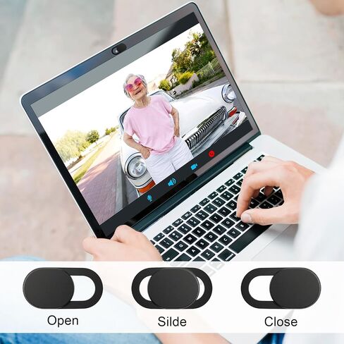 50 PCS Webcam Cover Slide Black Phone Camera Covers, 0.023 Inch Ultra-Thin Universal Laptop Camera Cover Slide Webcam Protects Your Privacy & Security for Laptop, Desktop, Smartphone, Cell Phone in Saudi Arabia