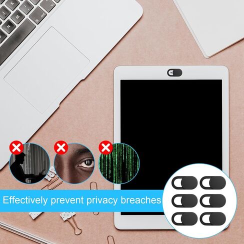 50 PCS Webcam Cover Slide Black Phone Camera Covers, 0.023 Inch Ultra-Thin Universal Laptop Camera Cover Slide Webcam Protects Your Privacy & Security for Laptop, Desktop, Smartphone, Cell Phone in Saudi Arabia