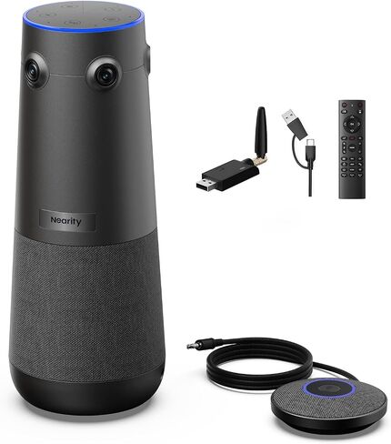 NEARITY 360 Alien 4K Video Conference Camera with WiFi Adapter, 8MP Video Conferencing Webcam with Microphone and Speaker, 3 AI Modes, 6 Noise Cancelling Mics, Auto Framing in Saudi Arabia