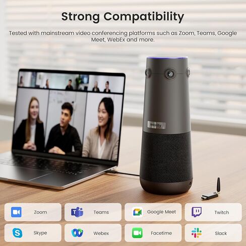 NEARITY 360 Alien 4K Video Conference Camera with WiFi Adapter, 8MP Video Conferencing Webcam with Microphone and Speaker, 3 AI Modes, 6 Noise Cancelling Mics, Auto Framing in Saudi Arabia