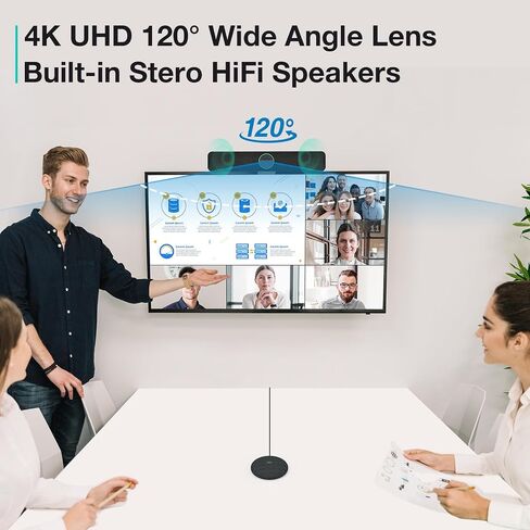 TB5 Video Conferencing System - Zoom Certificated, Ultra 4K Pro Audio and Video Conference Room Camera with 4 Microphone Arrays & Stereo Speakers, 120° Wide Angle Webcam for TV/Meeting Room in Saudi Arabia