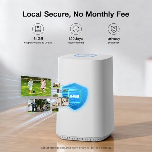 ELYSOO Solar Security Cameras Wireless Outdoor, 64GB Local Storage Included, 2K/4MP Home Security Camera System, 4-Cam Kit, 2.4G & 5GHz WiFi, PIR Motion Detection, 360° View in Saudi Arabia