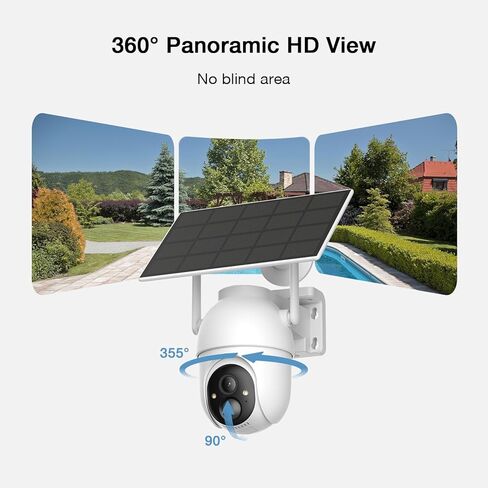 ELYSOO Solar Security Cameras Wireless Outdoor, 64GB Local Storage Included, 2K/4MP Home Security Camera System, 4-Cam Kit, 2.4G & 5GHz WiFi, PIR Motion Detection, 360° View in Saudi Arabia