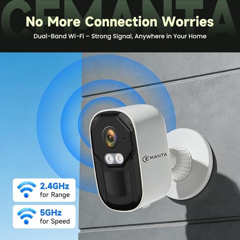 2.5K Security Camera Wireless Outdoor,Cameras for Home Security | Free Cloud Storage,2.4G/5Ghz WiFi, AI Motion Detection with Spotlight & Siren Alarm, Color Night Vision, Weatherproof in Saudi Arabia