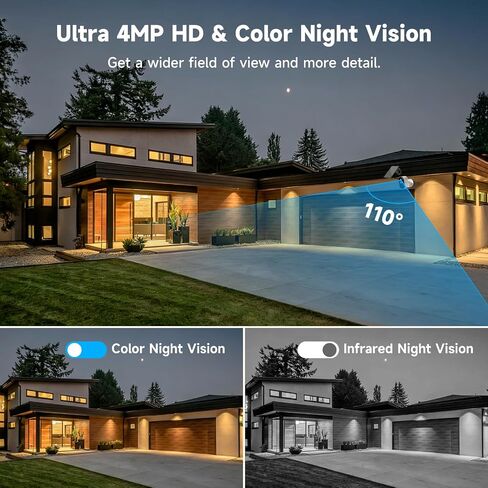 2.5K Security Camera Wireless Outdoor,Cameras for Home Security | Free Cloud Storage,2.4G/5Ghz WiFi, AI Motion Detection with Spotlight & Siren Alarm, Color Night Vision, Weatherproof in Saudi Arabia