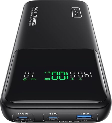 INIU Laptop Power Bank, Compact 27000mAh 140W Fast Charging Battery Pack | Smart LED Display, 3-Output Fast Charging, Flight-Safe, Portable Charger for MacBook Pro, Dell, Steam Deck, iPhone, iPad etc in Saudi Arabia