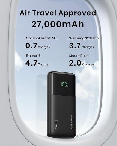 INIU Laptop Power Bank, Compact 27000mAh 140W Fast Charging Battery Pack | Smart LED Display, 3-Output Fast Charging, Flight-Safe, Portable Charger for MacBook Pro, Dell, Steam Deck, iPhone, iPad etc in Saudi Arabia