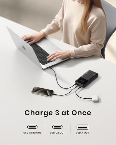 INIU Laptop Power Bank, Compact 27000mAh 140W Fast Charging Battery Pack | Smart LED Display, 3-Output Fast Charging, Flight-Safe, Portable Charger for MacBook Pro, Dell, Steam Deck, iPhone, iPad etc in Saudi Arabia