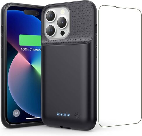 Battery Case for iPhone 13/13 Pro/14, [2025 Upgraded] 7500mAh Slim Portable Smart Charging Case Rechargeable Protective Extended Charging Cover for iPhone 13/13 Pro/14 Battery Pack (6.1 Inch), Black in Kuwait