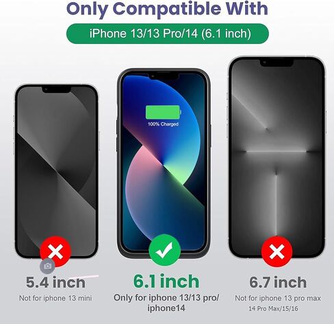 Battery Case for iPhone 13/13 Pro/14, [2025 Upgraded] 7500mAh Slim Portable Smart Charging Case Rechargeable Protective Extended Charging Cover for iPhone 13/13 Pro/14 Battery Pack (6.1 Inch), Black in Kuwait