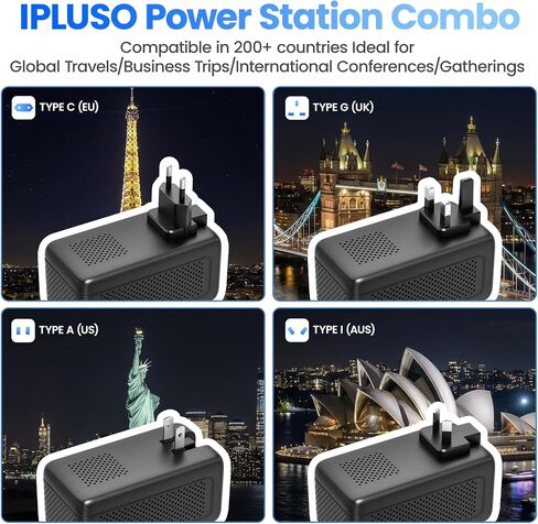 2000W Voltage Converter US to Europe | 220V to 110V Converter for European Travel, with 2 USB A and 2 USB C Ports in Saudi Arabia