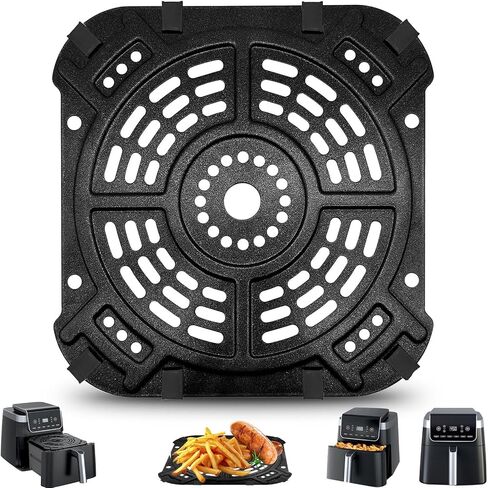Air Fryer Replacement Parts for Ninja AF141 Air Fryer Pro 4 in 1 AF142 Air Fry Max 5 in 1 5 QT, 8.43''×8.43'' Air Fryer Tray Accessories Grill Crisper Plate Grill Pan Rack, Dishwasher Safe in Saudi Arabia