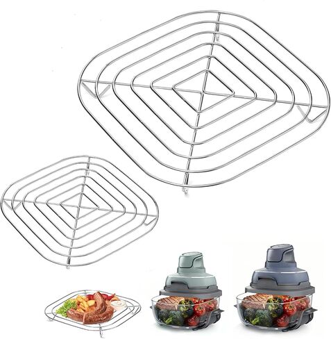 2PCS Air Fryer Crisper Rack for Ninja Crispi FN101& Crispi Pro AS101CY, 2.5/4/6 QT & 6-CUP,Stainless Steel Rack Compatible for Ninja Crispi 4 Qt and 6 Cup Glass Containers, ninja crispi accessories in Saudi Arabia