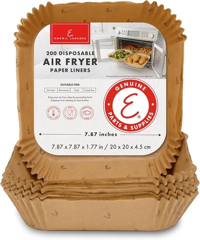 Emeril Lagasse Air Fryer Liners Disposable, Perforated Parchment Paper Air Fryer Liners for Emeril Lagasse Air Fryer Oven & French Door Air Fryer Oven – Square 7.87 Inch – 200 Count in Saudi Arabia