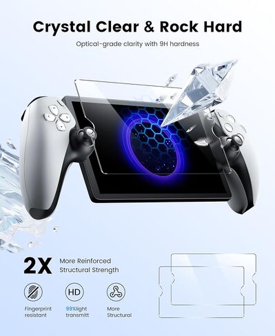 Hard Carrying Shell Case for PlayStation Portal - 5 in 1 Accessories Bundle for PS Portal with Water-Resistant PU Leather - 2 Screen Protector, Clear Skin Case, 4 Thumb Grip Caps, Hard Outer Cover for PS5 Portal Remote Player in Saudi Arabia