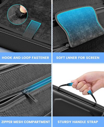 Hard Carrying Shell Case for PlayStation Portal - 5 in 1 Accessories Bundle for PS Portal with Water-Resistant PU Leather - 2 Screen Protector, Clear Skin Case, 4 Thumb Grip Caps, Hard Outer Cover for PS5 Portal Remote Player in Saudi Arabia