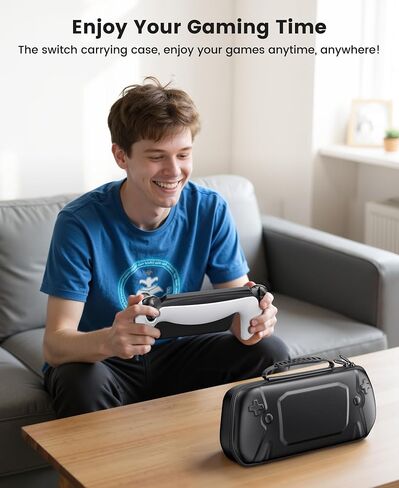 Hard Carrying Shell Case for PlayStation Portal - 5 in 1 Accessories Bundle for PS Portal with Water-Resistant PU Leather - 2 Screen Protector, Clear Skin Case, 4 Thumb Grip Caps, Hard Outer Cover for PS5 Portal Remote Player in Saudi Arabia
