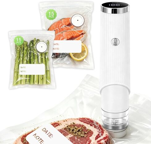 Compact Vacuum Sealer for Food, Handheld Vacuum Sealer Machine with 30 Reusable Bags, Portable Automatic Food Sealer for Freezer Storage, Travel, Camping in Kuwait