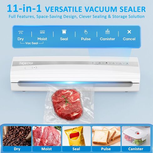 11-in-1 Vacuum Sealer for Food, Dry & Wet Auto Seal, Smart Moisture Sensor | Triple-Seal, 10s Vacuum, Built-in Cutter & Hose, Moist Mode with 10ml Liquid Tolerance, Pulse & External Modes in Saudi Arabia