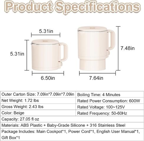 Collapsible Kettle 27.1 fl oz, 4-Min Boil, 212℉ white in Saudi Arabia