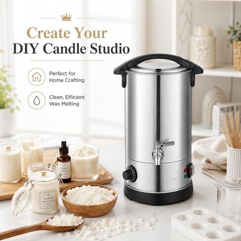 وعاء ذوبان الشمع DIY لصناعة الشموع والصابون والشوكولاتة، دلو تسخين يدوي للتحكم في درجة الحرارة لمشاريع الشمع المنزلية المصنوعة يدويًا in Kuwait