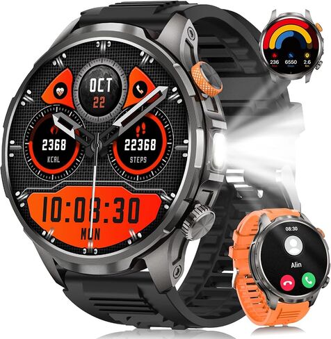 DEKELIFE Smart Watches for Men,1.91''Military Smart Watch with 100+ Sport Modes/Heart Rate/Sleep Monitor, Fitness Tracker for Android and iPhone, Waterproof Watches for Men(Black) in Saudi Arabia