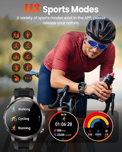 DEKELIFE Smart Watches for Men,1.91''Military Smart Watch with 100+ Sport Modes/Heart Rate/Sleep Monitor, Fitness Tracker for Android and iPhone, Waterproof Watches for Men(Black) in Saudi Arabia