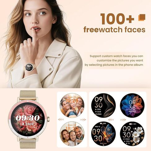 KEEPONFIT Smart Watches for Women Android/iPhone, IP68 Waterproof Fitness Tracker with Bluetooth Calls(Answer&Make), Activity Pedometer/Heart Rate/SpO2 Monitor/100+ Sports Model（Pink&Black） in Saudi Arabia