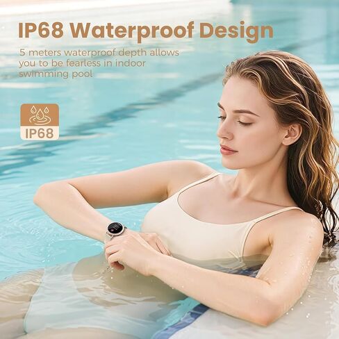 KEEPONFIT Smart Watches for Women Android/iPhone, IP68 Waterproof Fitness Tracker with Bluetooth Calls(Answer&Make), Activity Pedometer/Heart Rate/SpO2 Monitor/100+ Sports Model（Pink&Black） in Saudi Arabia