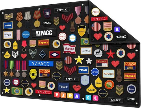 Tactical Patch Display Military Patch Holder Panel Foldable Patch Holder Panel for Military Army (Black(42.5x27.5inch/108x70cm)) in Kuwait