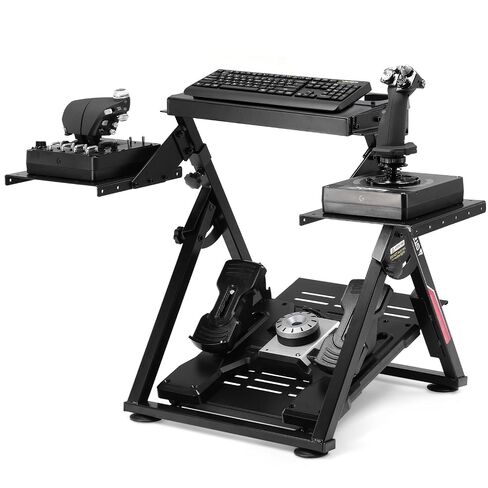 GTPLAYER Flight & Sim Racing Wheel Stand Simulator Cockpit Racing Steering Shifter وFlight Control Mounts مناسب لأجهزة ألعاب Logitech/Thrustmaster/PXN، الأجهزة الإلكترونية غير متضمنة، أسود in Kuwait