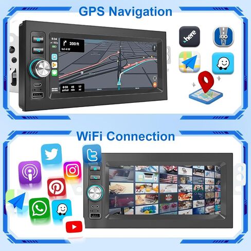 1.5 Din Car Stereo Radio GPS Navi WiFi Carplay Android Auto for 1995-2005 Chevy GMC Tahoe Yukon Suburban Avalanche Sierra S10 Blazer Jimmy Sonoma Astro C/K Silverado Malibu Lumina Camaro Corvette in Saudi Arabia