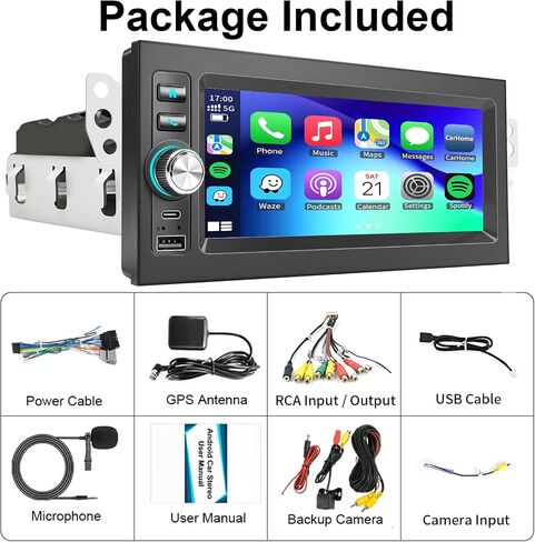 1.5 Din Car Stereo Radio GPS Navi WiFi Carplay Android Auto for 1995-2005 Chevy GMC Tahoe Yukon Suburban Avalanche Sierra S10 Blazer Jimmy Sonoma Astro C/K Silverado Malibu Lumina Camaro Corvette in Saudi Arabia