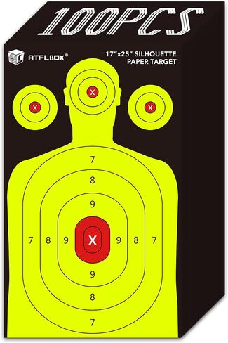 Atflbox Silhouette Paper Target for The Range, 17X25 Inch High Visibility Target Paper for Indoor and Outdoor Shooting Practice, Suitable for Handgun, Pistol, Rifle, Airgun, Pellet BB Gun in Saudi Arabia