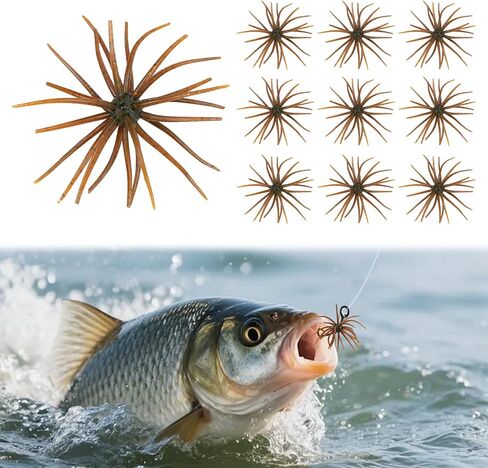 طعم صيد السمك من Urchin، طعم النرد العائم مقاس 2.7 بوصة/4.3 بوصة مع بقع عاكسة، طعم مخلوق ناعم للبحر، رمية قطرة لصيد الأسماك في المياه العذبة، جهاز أحمق/جهاز نيكو ودقة، غرق بطيء in Kuwait