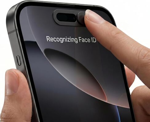 2 Pack Front Camera Privacy Cover Slider for iPhone 17/16/15/14 Pro Max/Pro, Face ID Compatible Webcam Blocker, Adhesive Anti-Spy Phone Lens Protector with Transparent Base, Black in Saudi Arabia